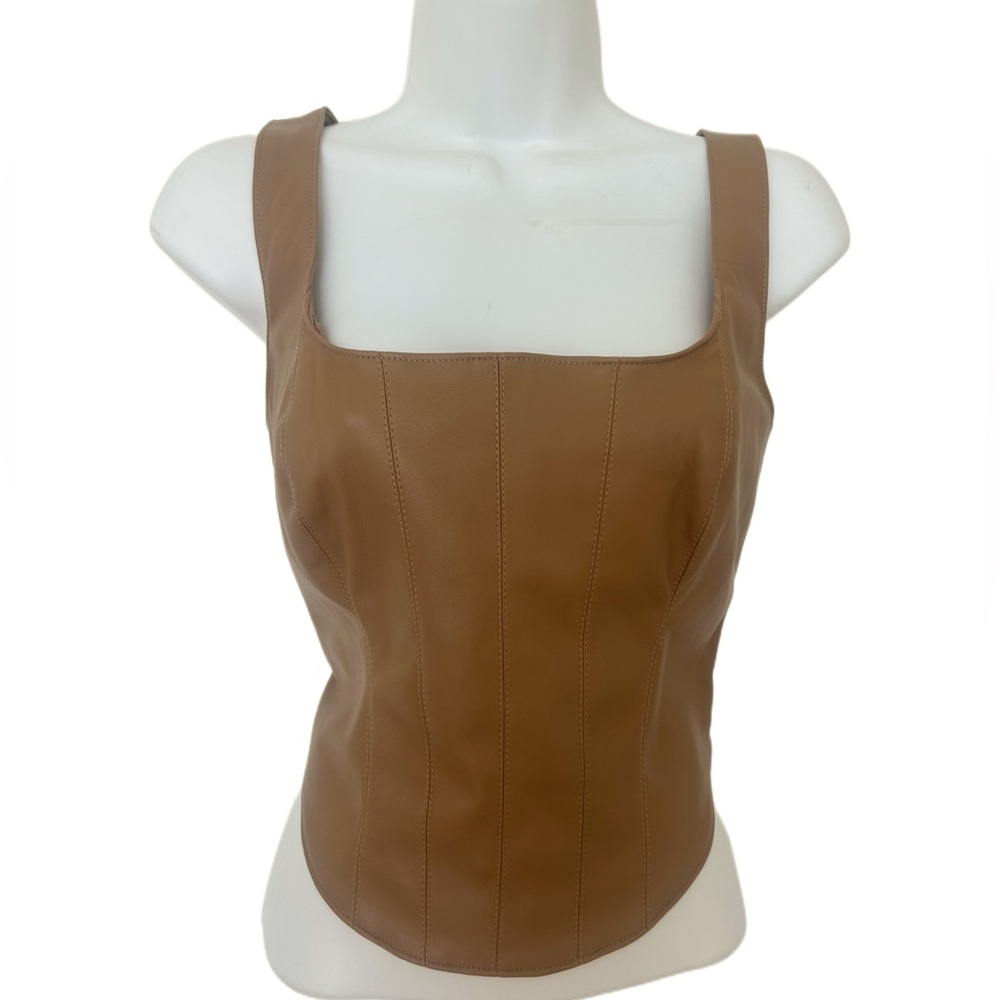 Abercrombie & Fitch - NWTs - A&F Vegan Leather Corset Scoop Neck Tank Top - M